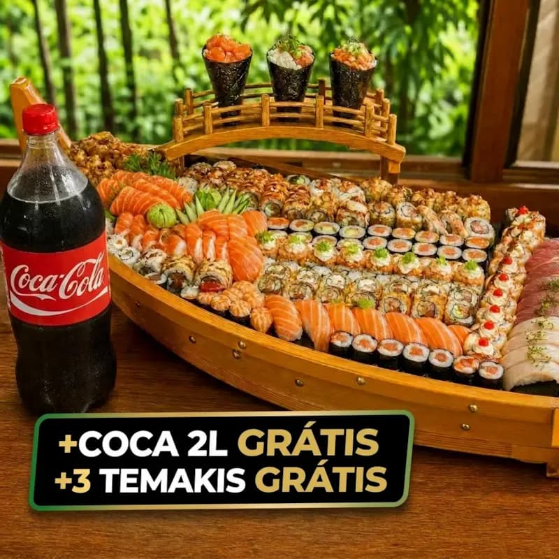 Combo Sakura — 100 peças (+3 Temakis Grátis +Coca 2L)